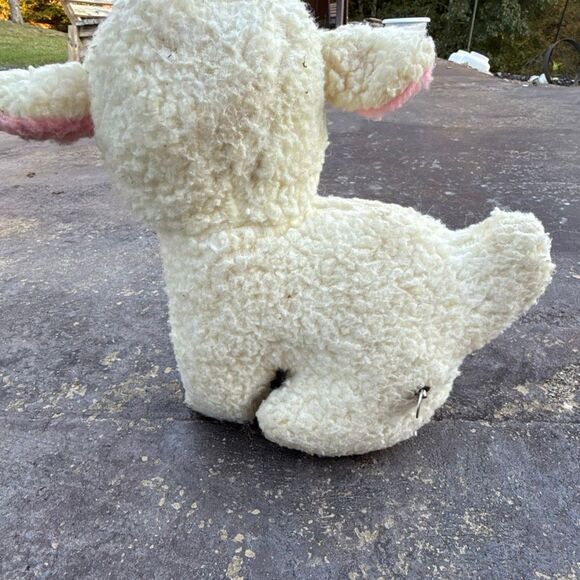 Vintage Dollcraft industries lamb sheep stuffed animal plush wind up musical - Picture 6 of 10